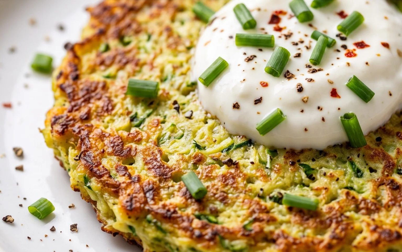 Low Carb Zucchini-Pancakes mit Quark-Dip – herzhaftes Pfannkuchen-Rezept