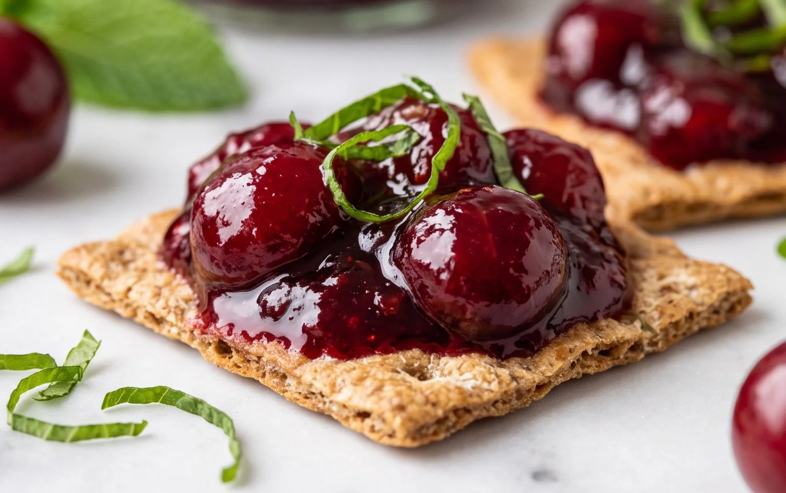 Kirsch Extractmarmelade mit frischer Minze