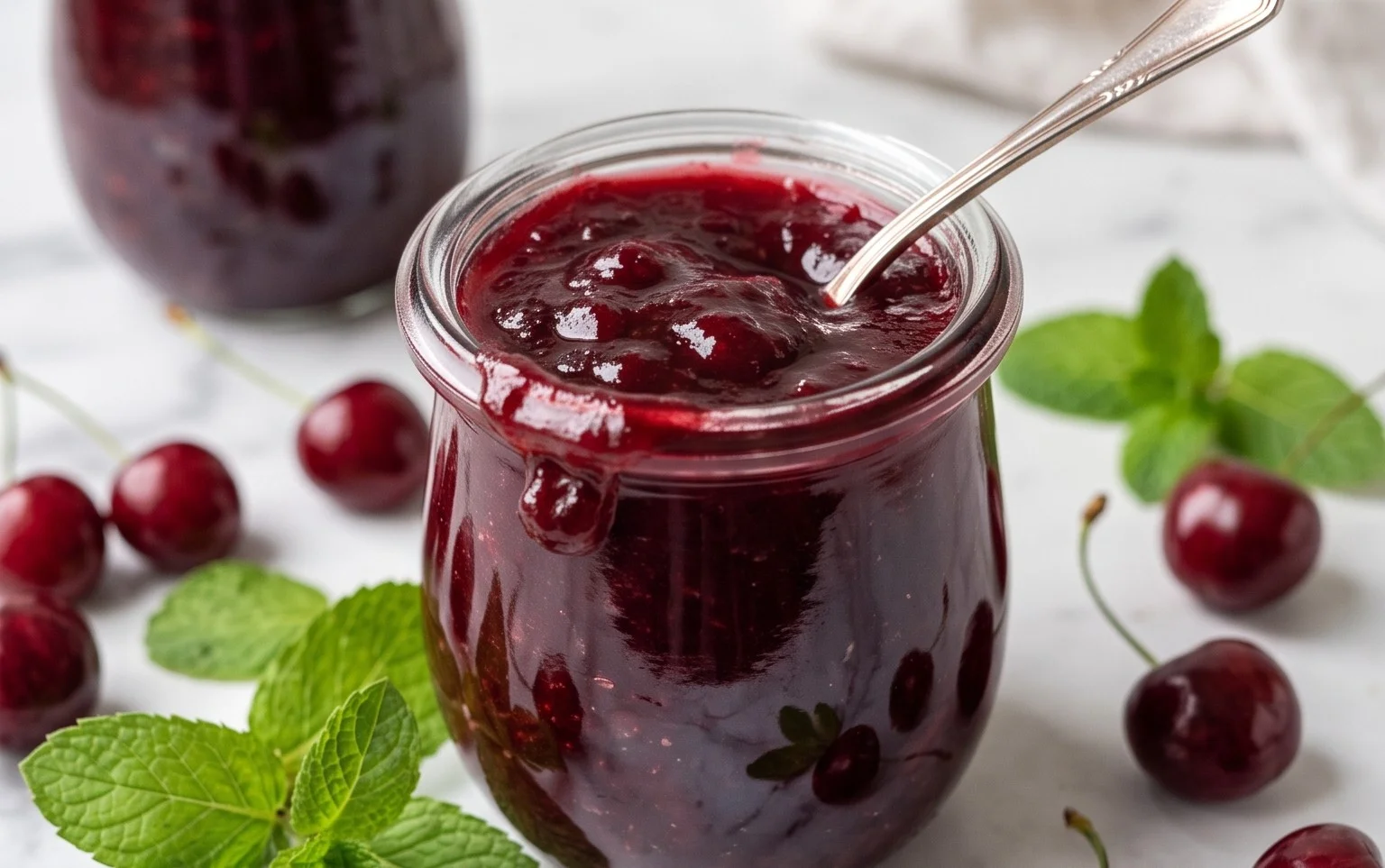 Kirsch Extract-Extrakt-Marmelade: Fruchtig-frisch mit Minze